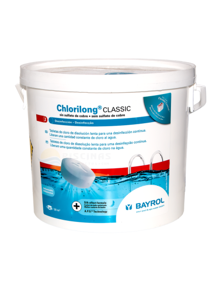 Lėto tirpimo chloro tabletės Chlorilong Classic 250, 5 kg