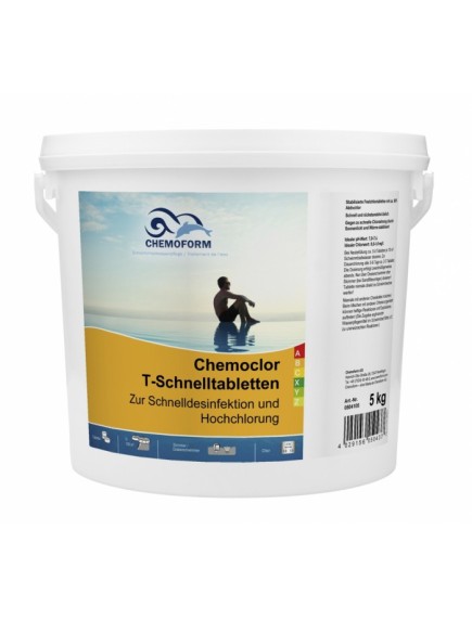 Greito tirpimo chloras Chemoclor T-Tabletės (20 g), 5 kg