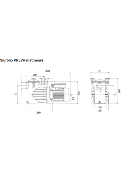 Cirkuliacinis vandens siurblys PREVA 6 m3/h  