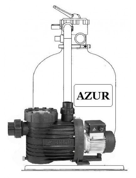 Vandens filtravimo blokas AZUR KIT BE 380  6 m³ BASE